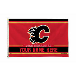 Rico Industries NHL Hockey Calgary Flames  Personalized 3' x 5' Banner Flag