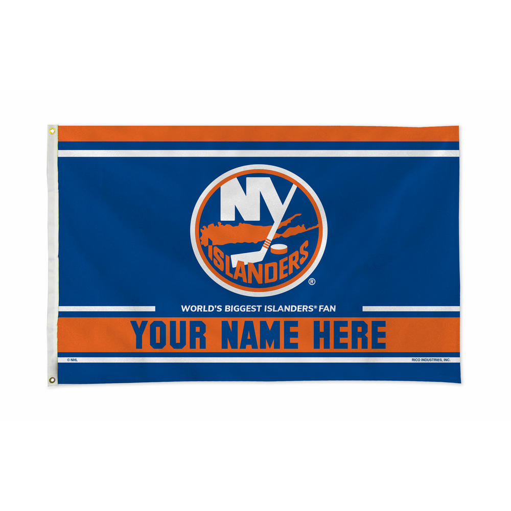 Rico Industries NHL Hockey New York Islanders  Personalized 3' x 5' Banner Flag