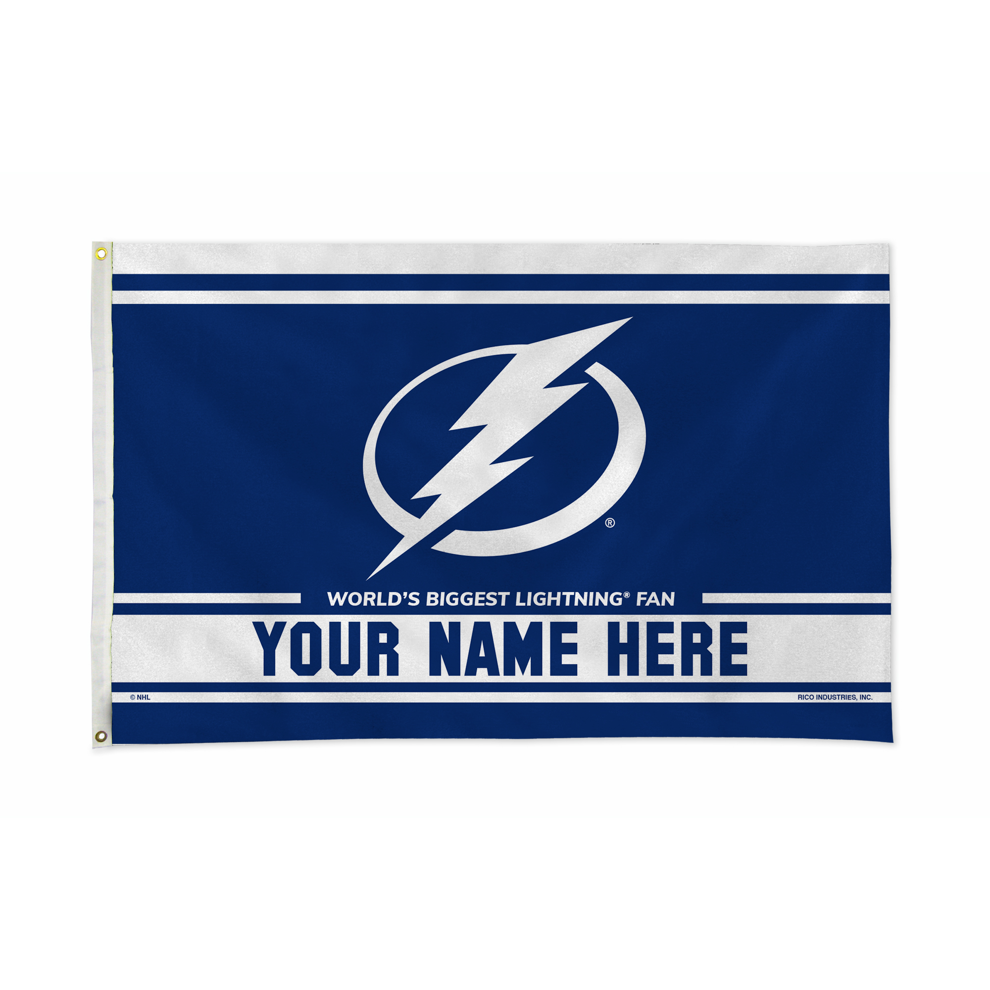 Rico Industries NHL Hockey Tampa Bay Lightning  Personalized 3' x 5' Banner Flag