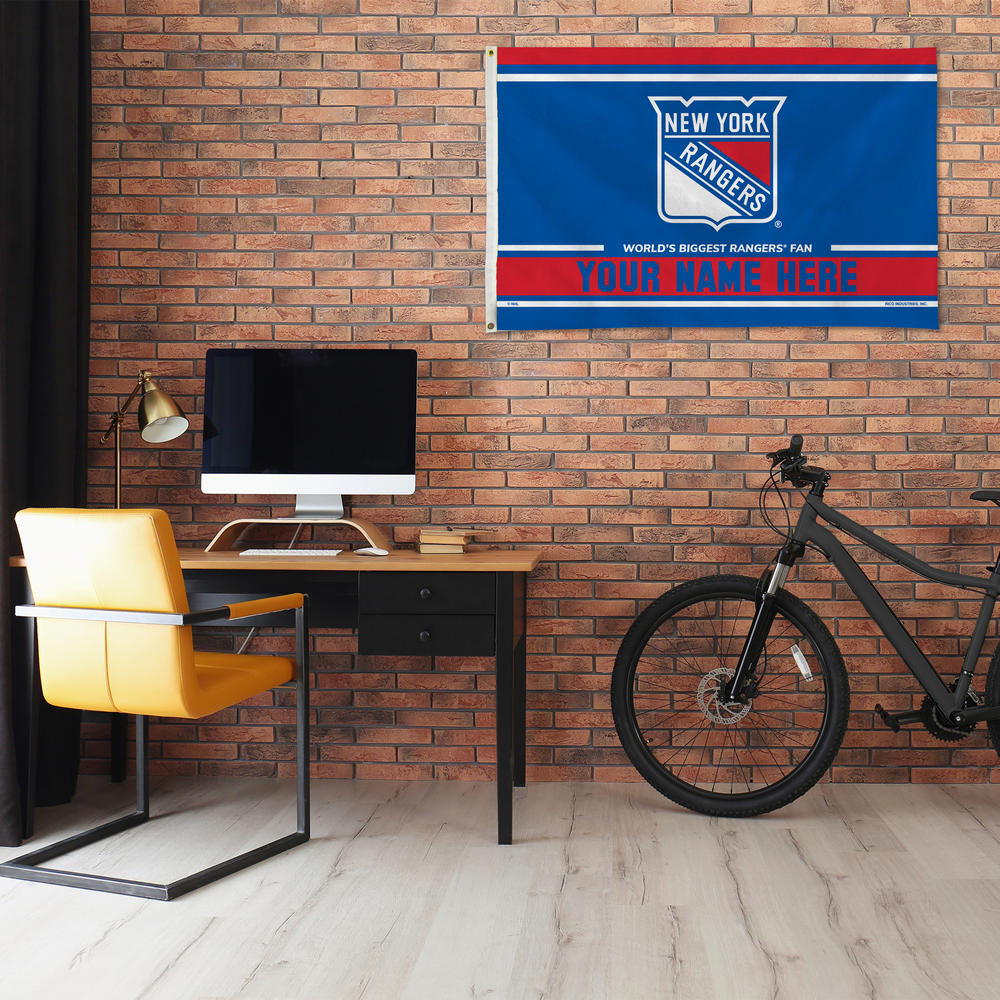 Rico Industries NHL Hockey New York Rangers  Personalized 3' x 5' Banner Flag