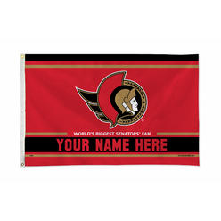 Rico Industries NHL Hockey Ottawa Senators  Personalized 3' x 5' Banner Flag