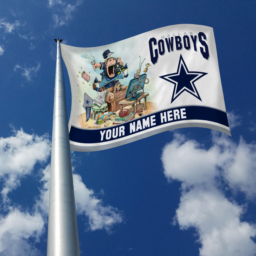 Rico Industries NFL Football Dallas Cowboys "The Fan" by Gary Patterson Personalized 3' x 5' Banner Flag