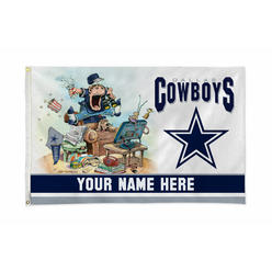 Rico Industries NFL Football Dallas Cowboys "The Fan" by Gary Patterson Personalized 3' x 5' Banner Flag