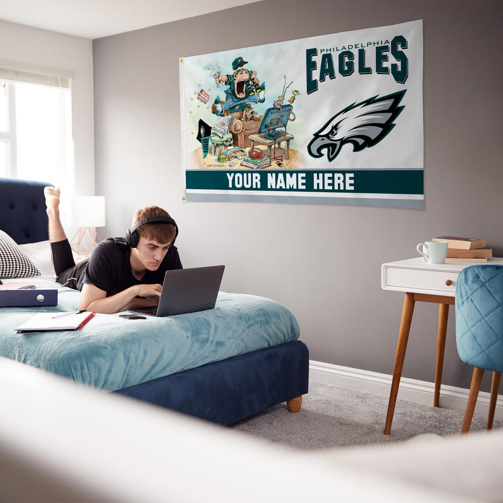 Rico Industries NFL Football Philadelphia Eagles "The Fan" by Gary Patterson Personalized 3' x 5' Banner Flag