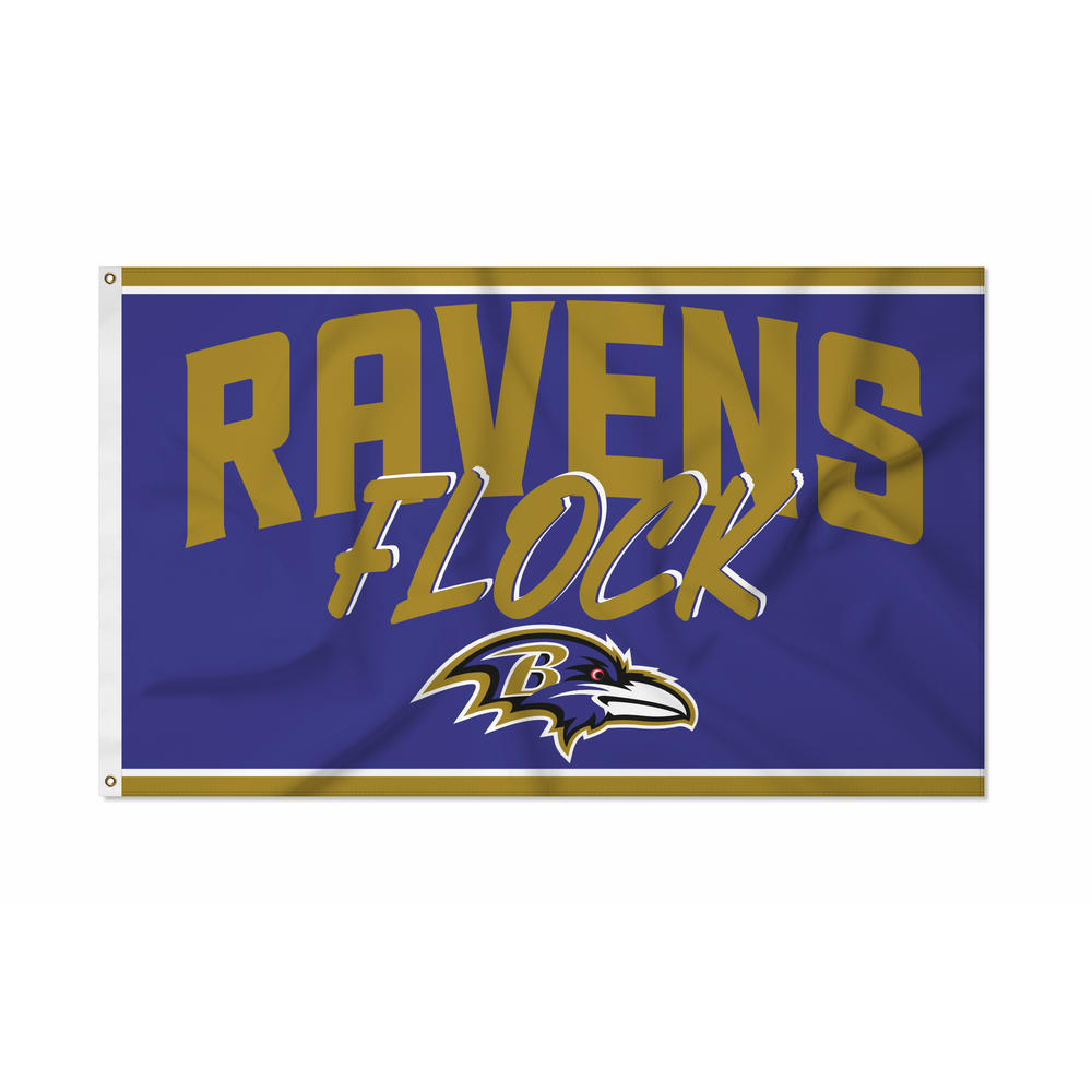 Rico Industries NFL Football Baltimore Ravens Script 3' x 5' Banner Flag