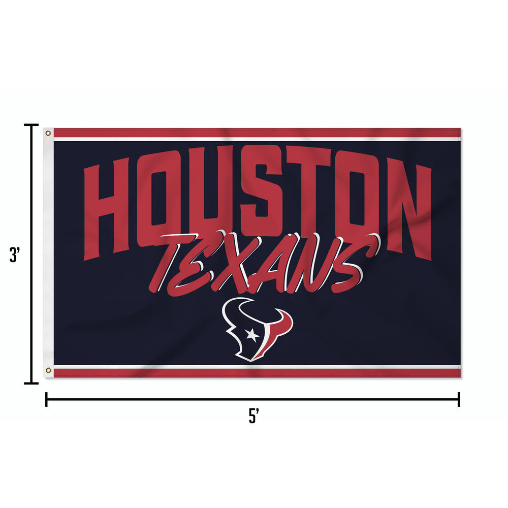 Rico Industries NFL Football Houston Texans Script 3' x 5' Banner Flag