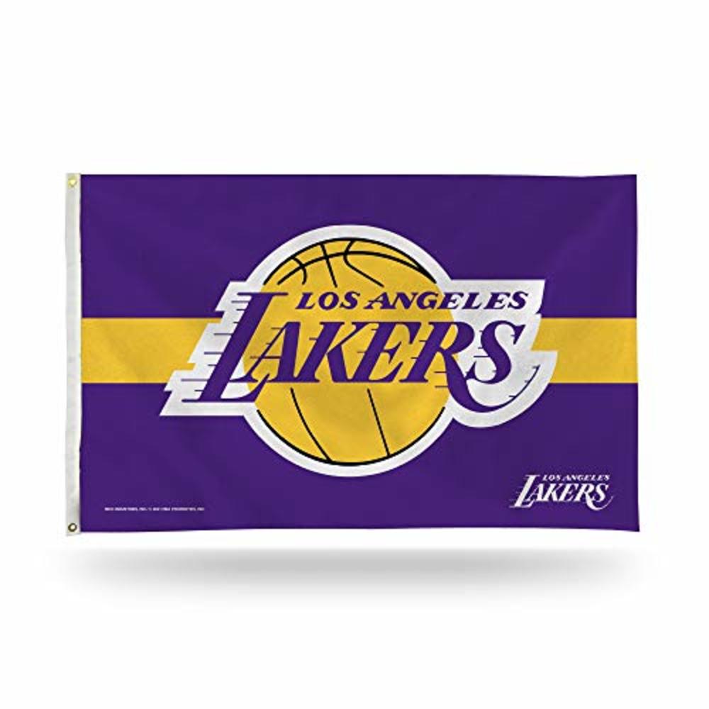 Rico NBA Rico Industries Los Angeles Lakers Yellow Stripe 3' x 5' Banner Flag