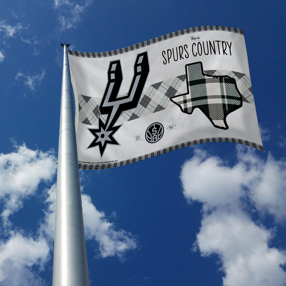 Rico Industries NBA Basketball San Antonio Spurs This is Spurs Country - Plaid Design 3' x 5' Banner Flag