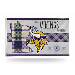 Rico NFL Rico Industries Minnesota Vikings This is Vikings Country 3' x 5' Banner Flag