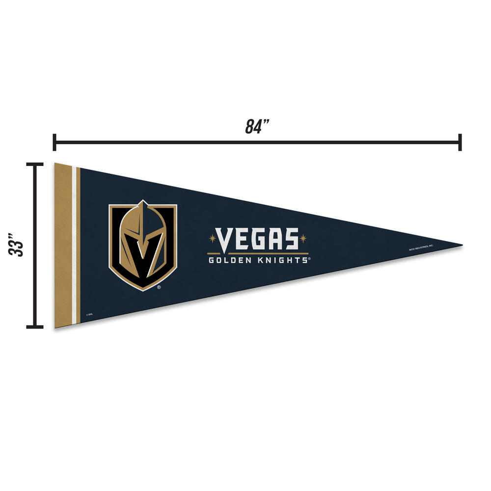 Rico Industries NHL Hockey Vegas Golden Knights  Large 7ft Pennant