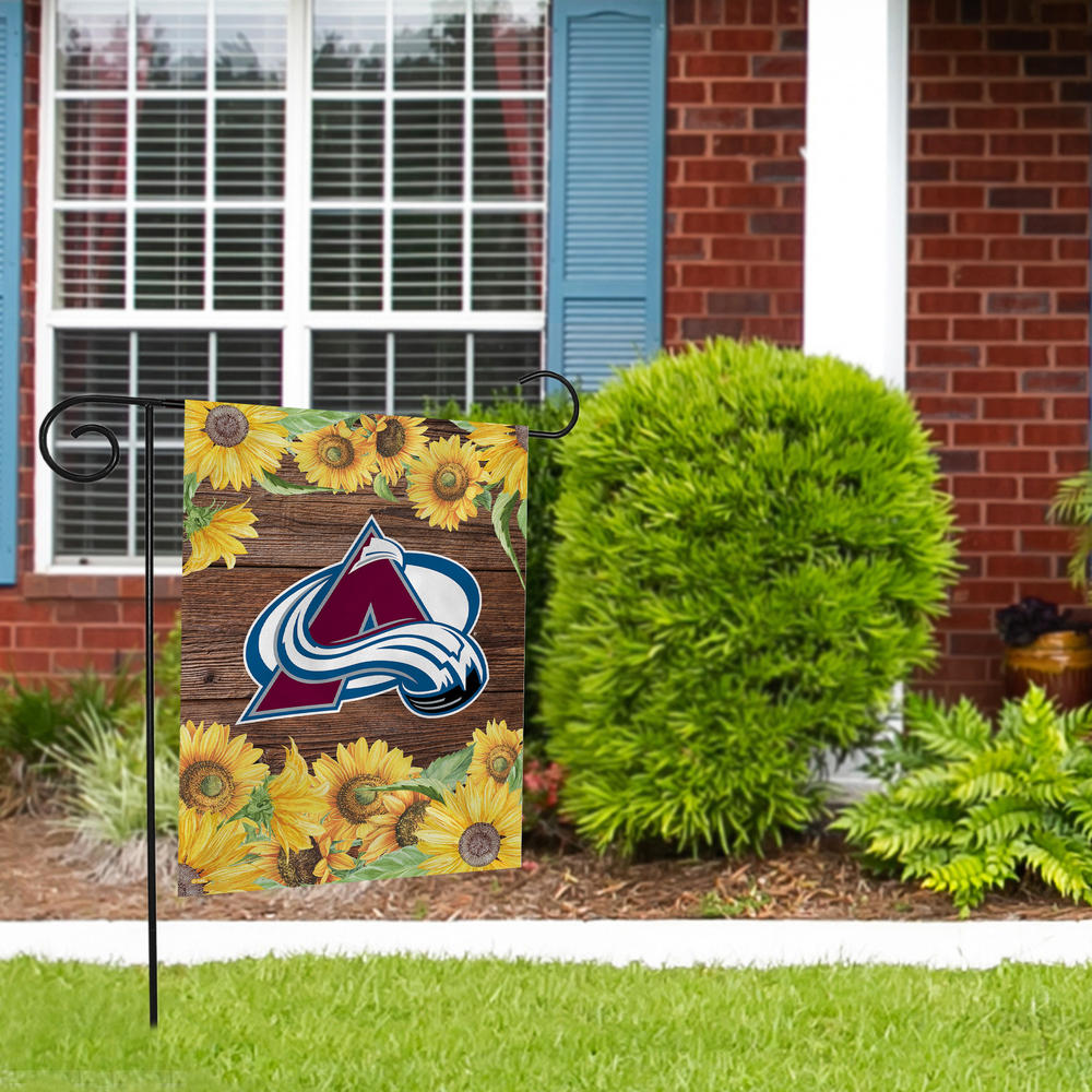 Rico Industries NHL Hockey Colorado Avalanche Sunflower Spring Double Sided Garden Flag