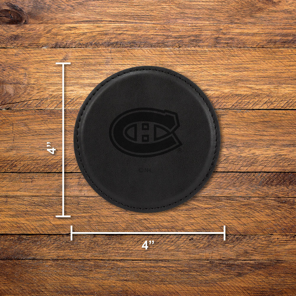 Rico Industries NHL Hockey Montreal Canadiens Black Game Day Laser Engraved Coaster