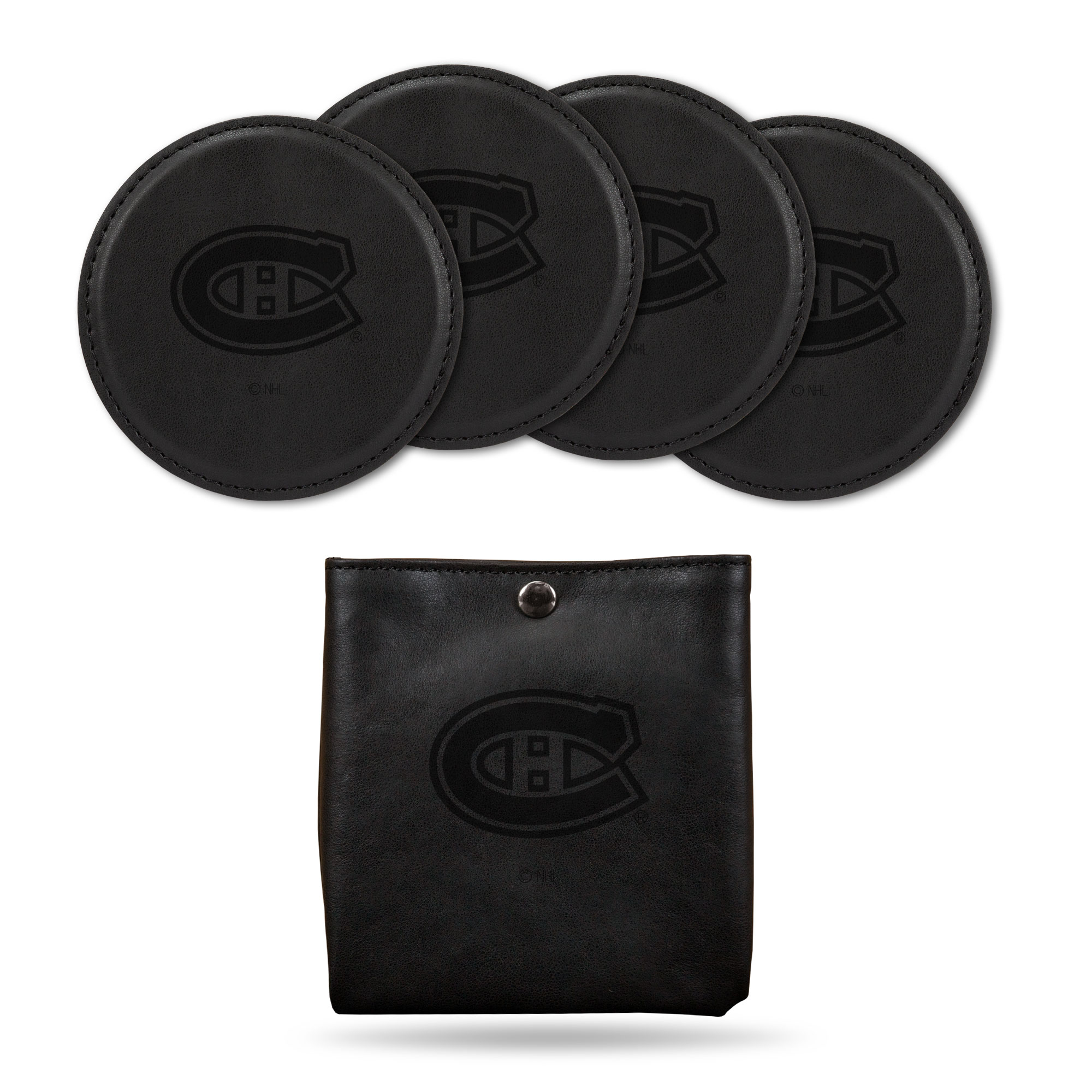Rico Industries NHL Hockey Montreal Canadiens Black Game Day Laser Engraved Coaster