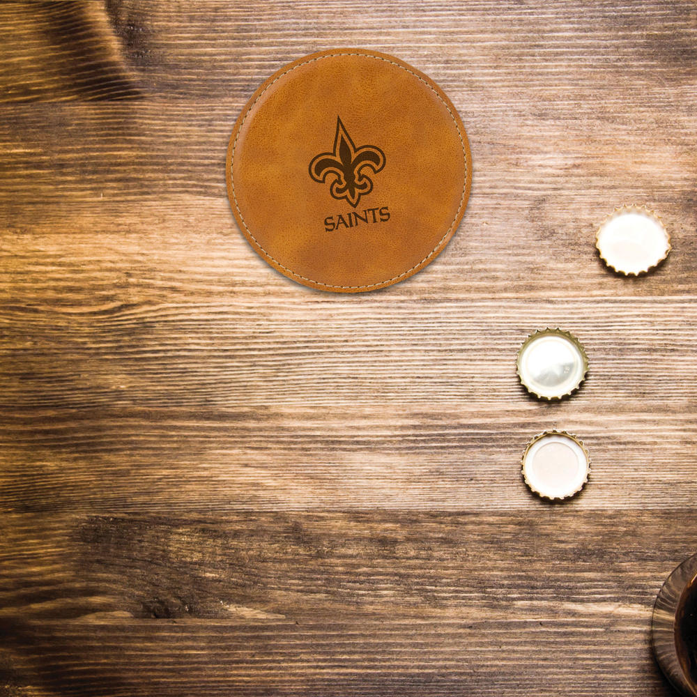 Rico Industries NFL Football New Orleans Saints Brown Laser Engraved Coaster