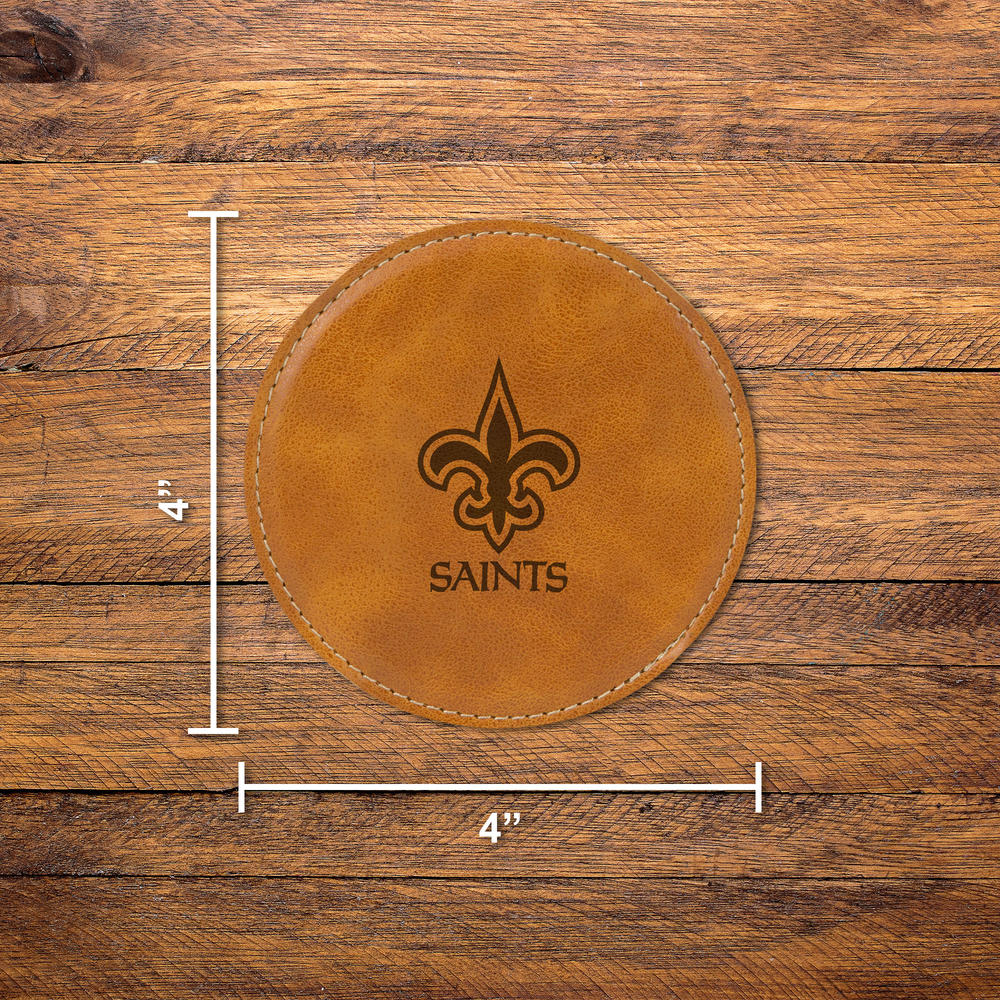 Rico Industries NFL Football New Orleans Saints Brown Laser Engraved Coaster