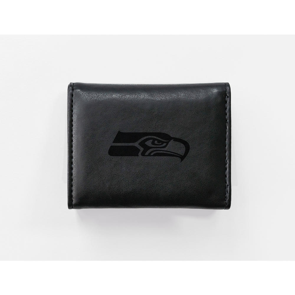 Rico NFL Black Generic Watch and Team Logo Tri-Fold Wallet  Seattle Seahawks