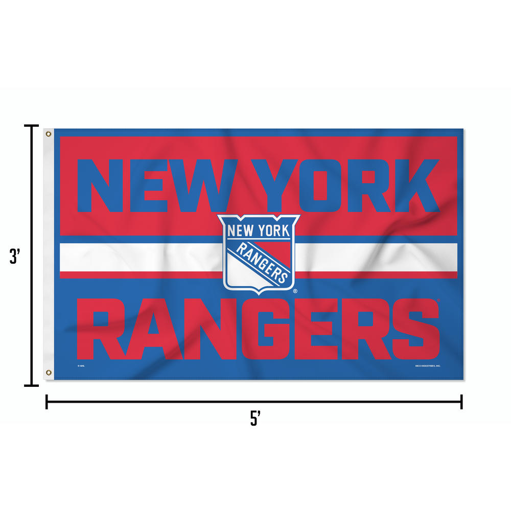 Rico Industries NHL Hockey New York Rangers Bold 3' x 5' Banner Flag