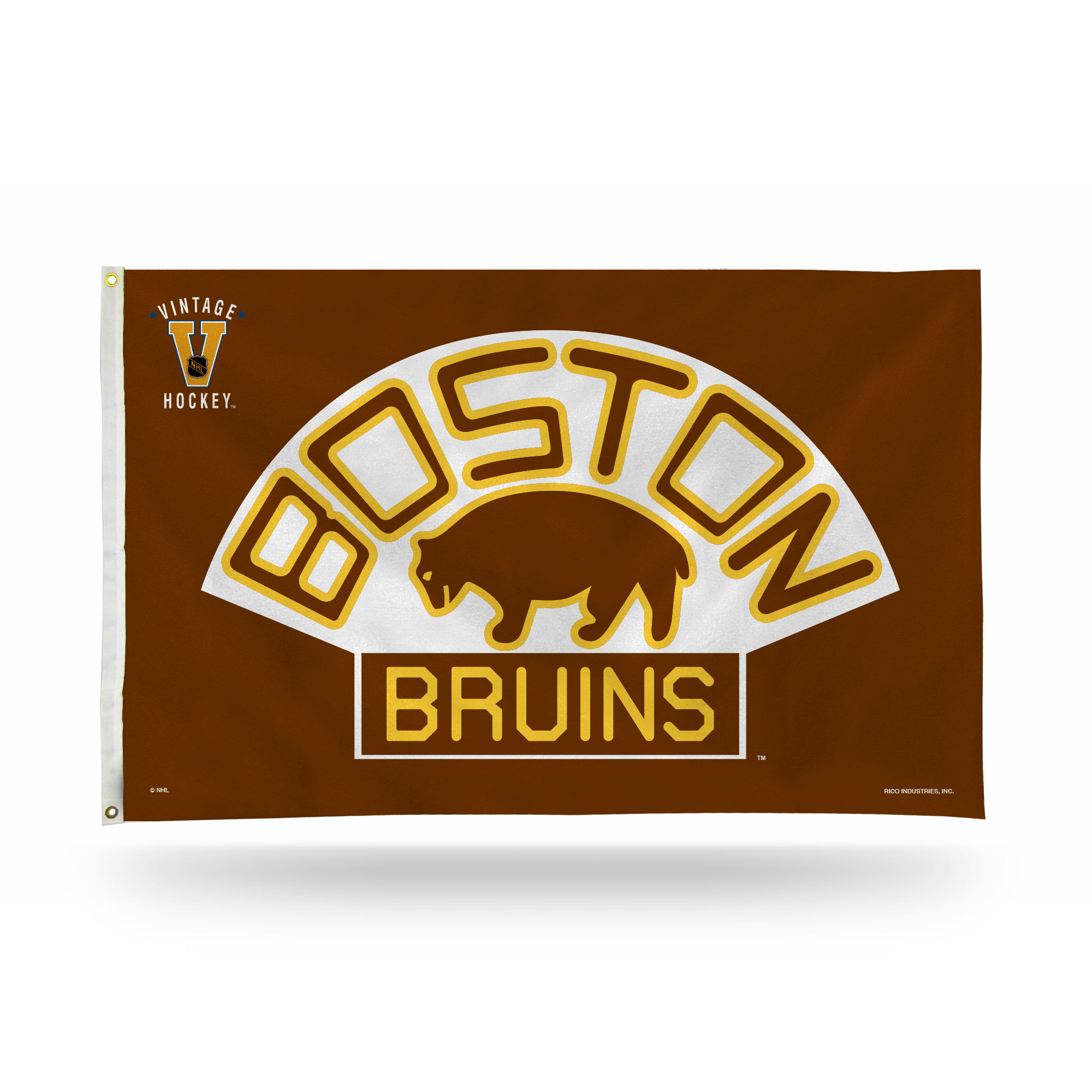 Rico Industries NHL Hockey Boston Bruins Vintage Hockey Throwback Logo 3' x 5' Banner Flag