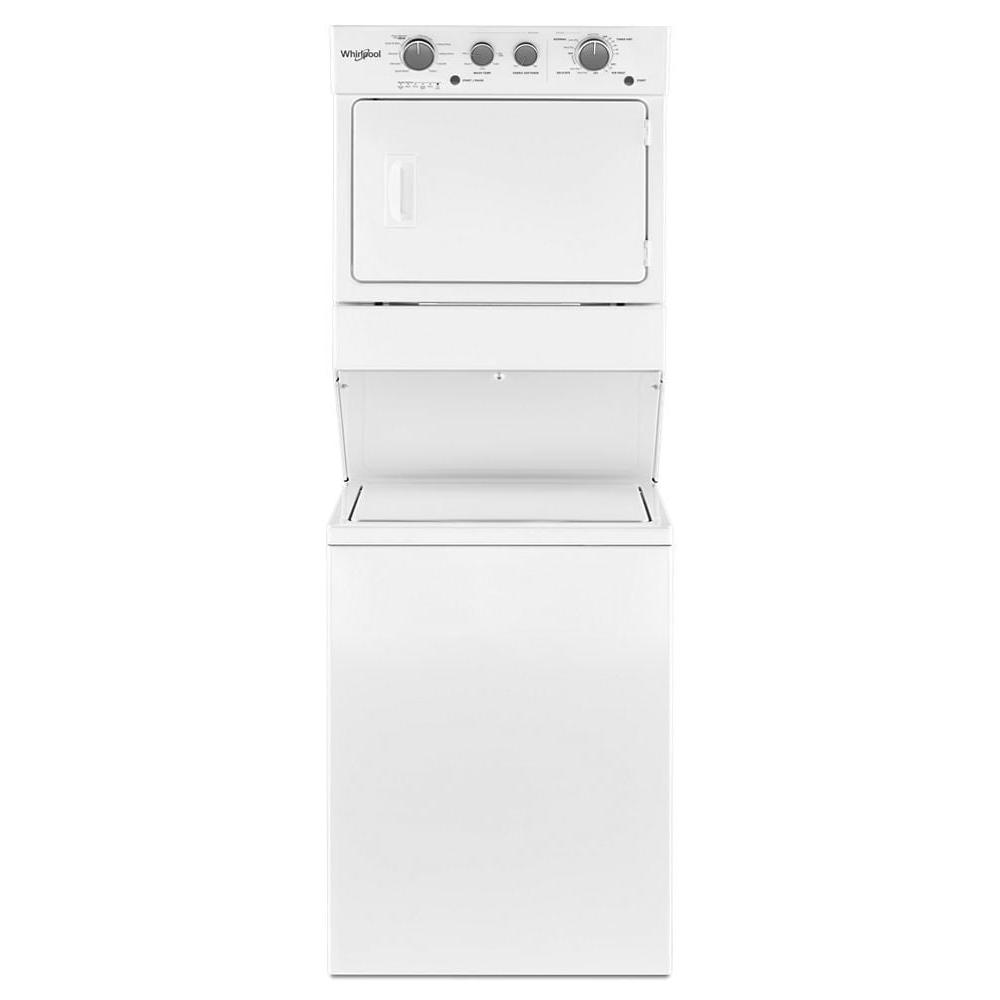 WHIRLPOOL WETLV27HW 3.5 cu.ft Long Vent Electric Stacked Laundry Center 9 Wash cycles and AutoDry