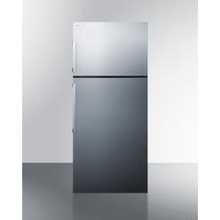 Summit Appliance SUMMIT FF1512SSIM Energy Star Certified Counter Depth Refrigerator-freezer With Stainless Steel Doors, Platinum Cabinet, and Ice