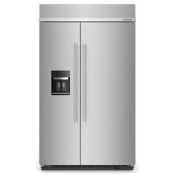 KitchenAid 48" Side By Side Built In Refrigerator With Dispenser and Platinum Interior