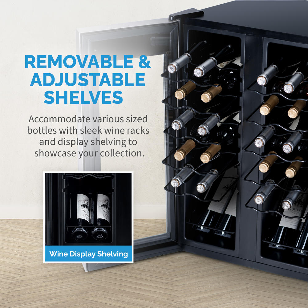 NewAir 24 Bottle Freestanding Dual Zone Stainless Steel Wine Fridge