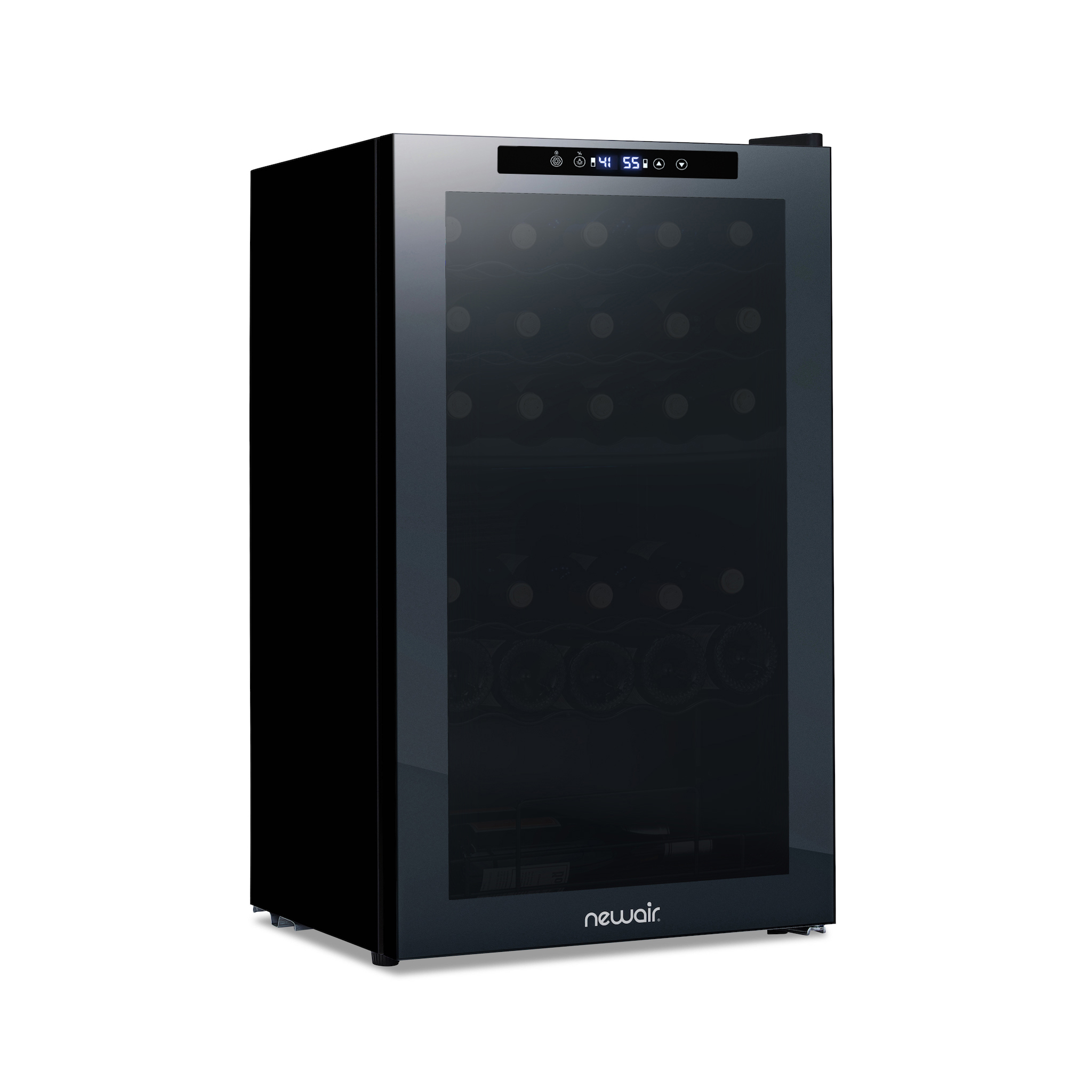 NewAir Shadowᵀᴹ Series Wine Cooler Refrigerator 33 Bottle Dual Temperature Zones, Freestanding Mirrored Wine Fridge