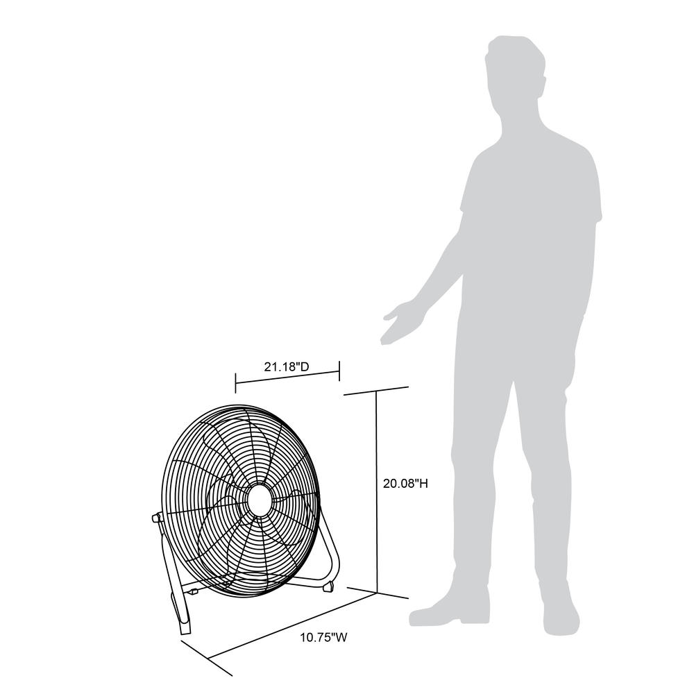 NewAir  18" High Velocity Portable Floor Fan with 3 Fan Speeds and Long-Lasting Ball Bearing Motor