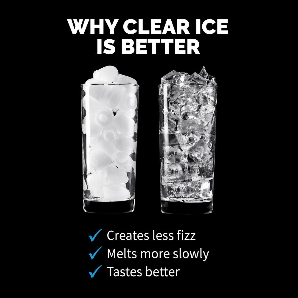Newair Countertop Clear Ice Maker, 40 lbs/Day with Easy to Clean BPA-Free Parts Perfect for Cocktails, Scotch, Soda and More