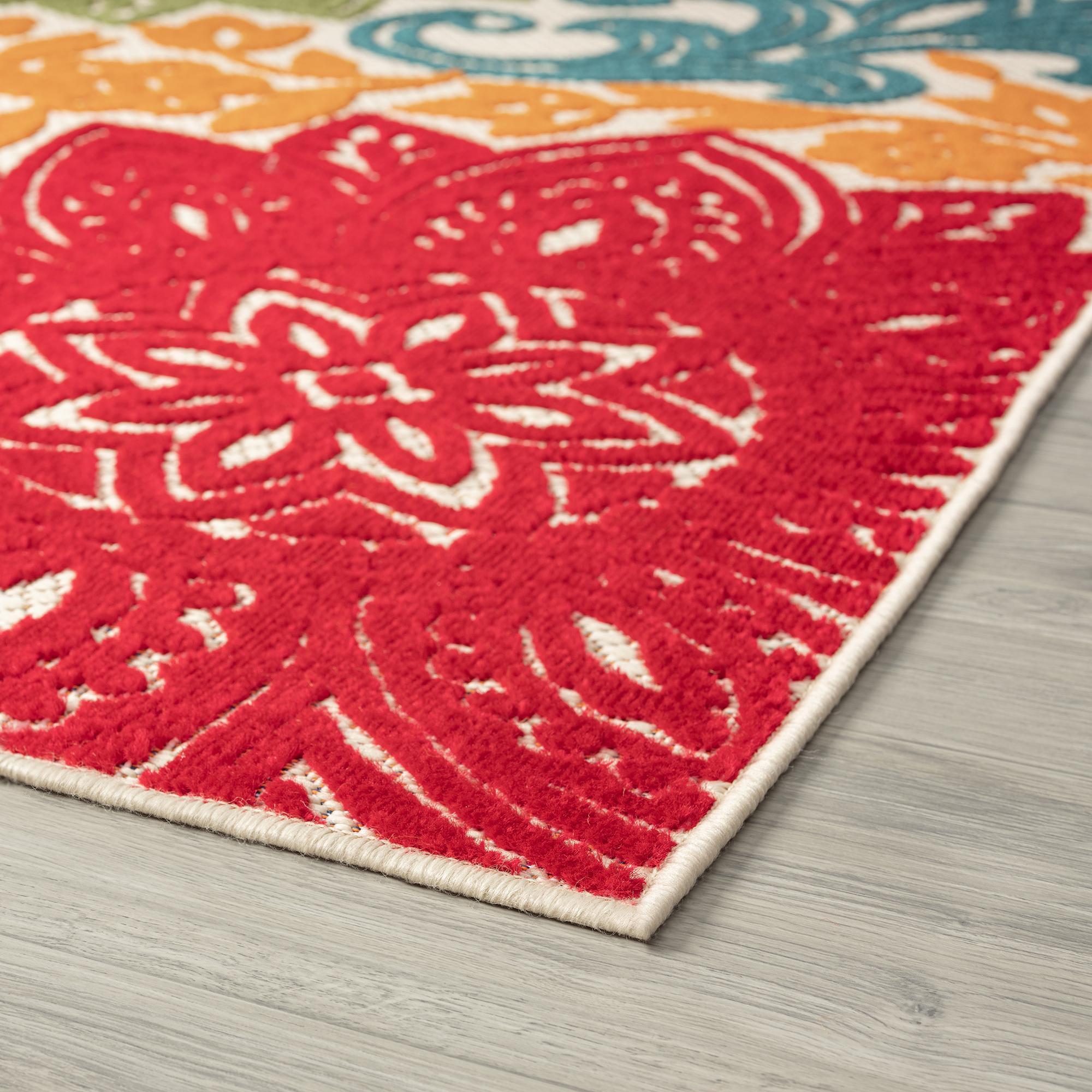 Tayse Rugs Omalley Modern Floral Multi-Color Rectangle Area Rug
