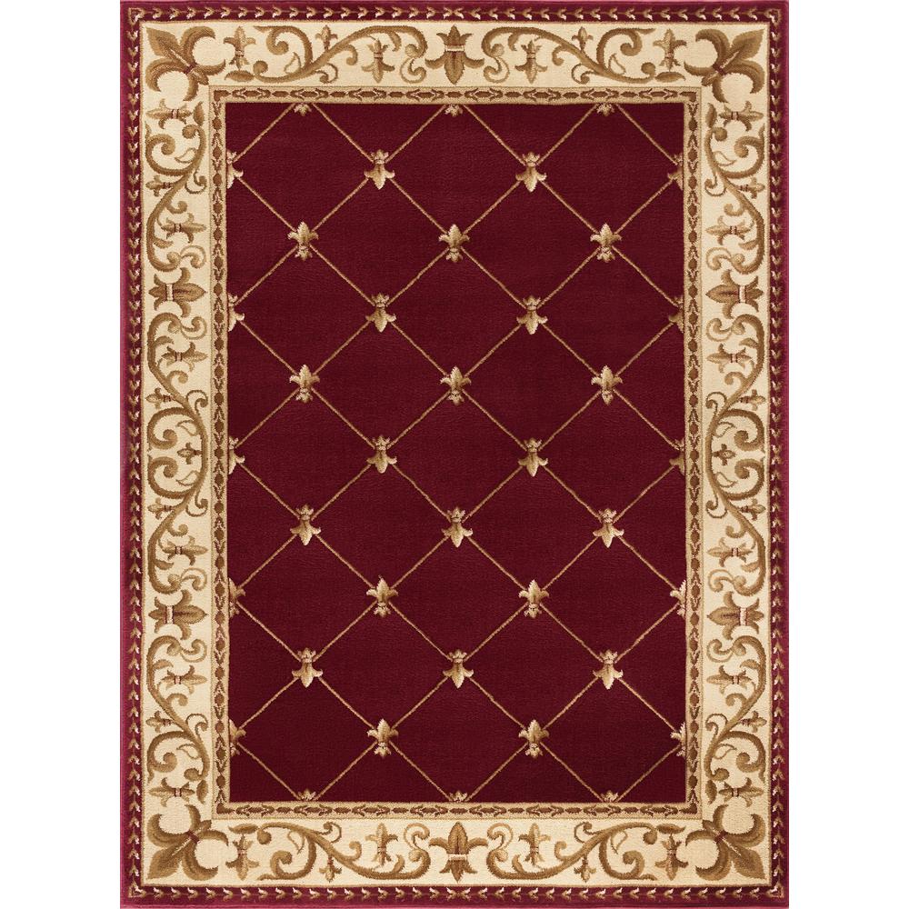 Tayse Rugs Orleans Traditional Border Red Rectangle Area Rug