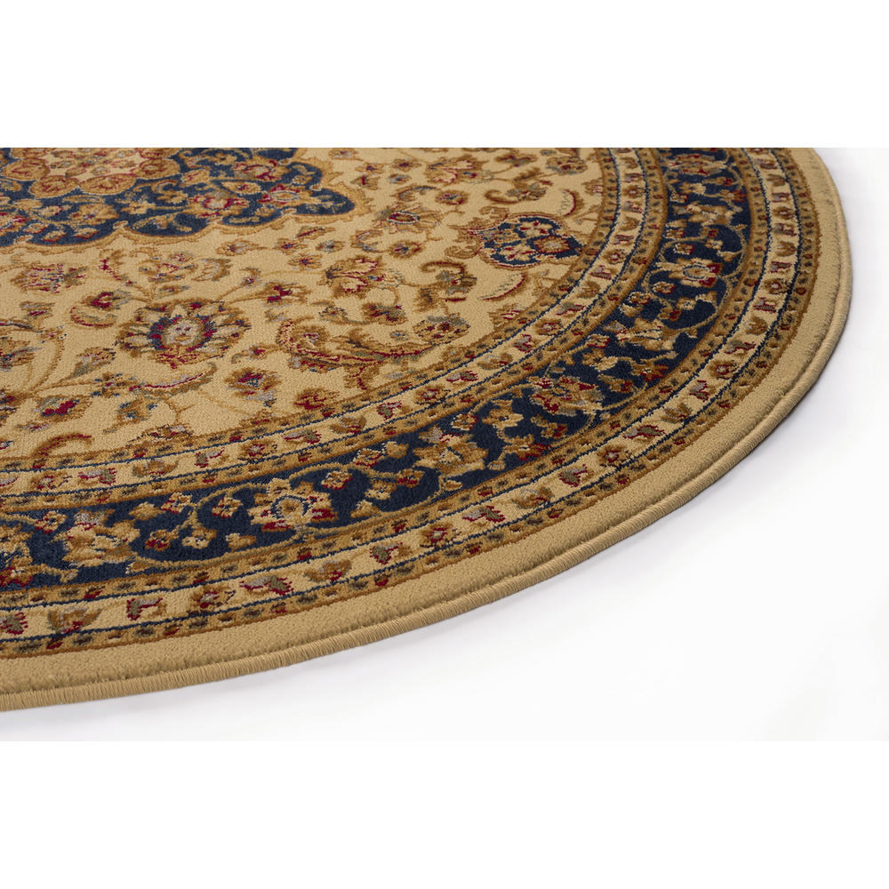Tayse Rugs Kirsten Traditional Oriental Ivory Oval Area Rug, 6.7' x 9.6' Oval