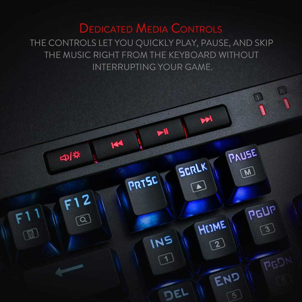 Redragon K580 VATA RGB LED Backlit Mechanical Gaming Keyboard, Blue Switch