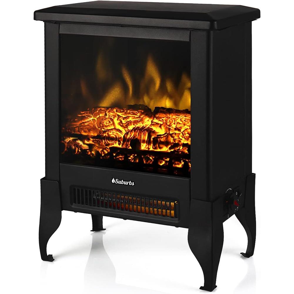 TURBRO Suburbs TS17 Compact Electric Fireplace Stove, Freestanding Stove Heater, CSA Certified, for Small Spaces,18"1400W