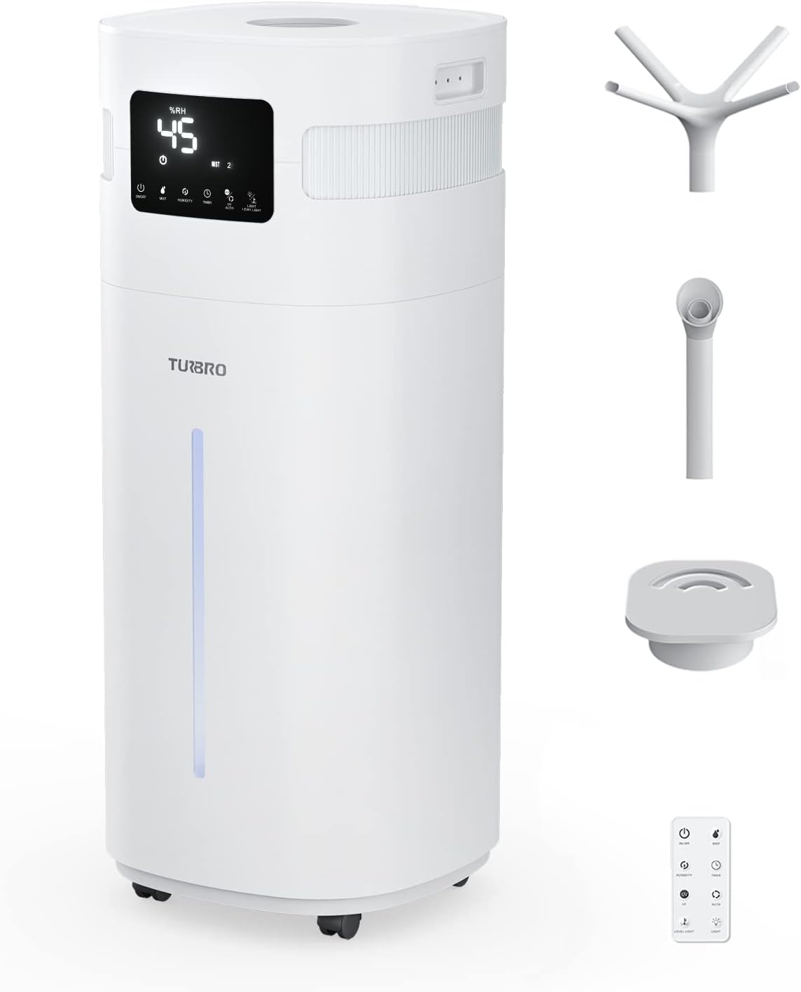 TURBRO 5.3 Gal Commercial Humidifier for Large Rooms up to 2000 Sq Ft, Top Refill, with UV-C LED for Whole House, Office