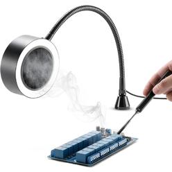 SainSmart Magnetic Solder Smoke Absorber Fume Extractor with LED Lights and Flexible Gooseneck, Portable Soldering Fume Extracto