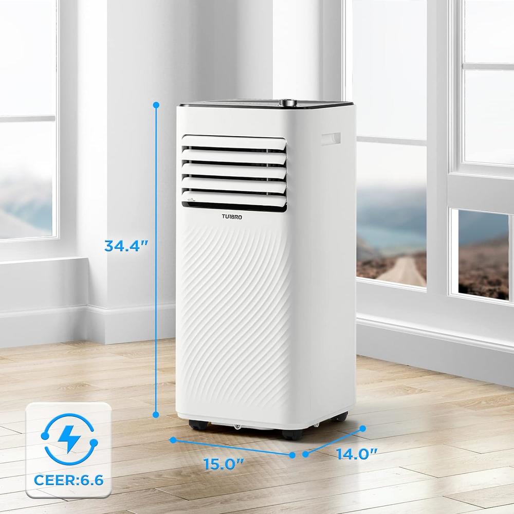TURBRO Finnmark 10,000 BTU Portable Air Conditioner, Dehumidifier and Fan, 3-in-1 Floor AC Unit for Rooms up to 400 Sq Ft