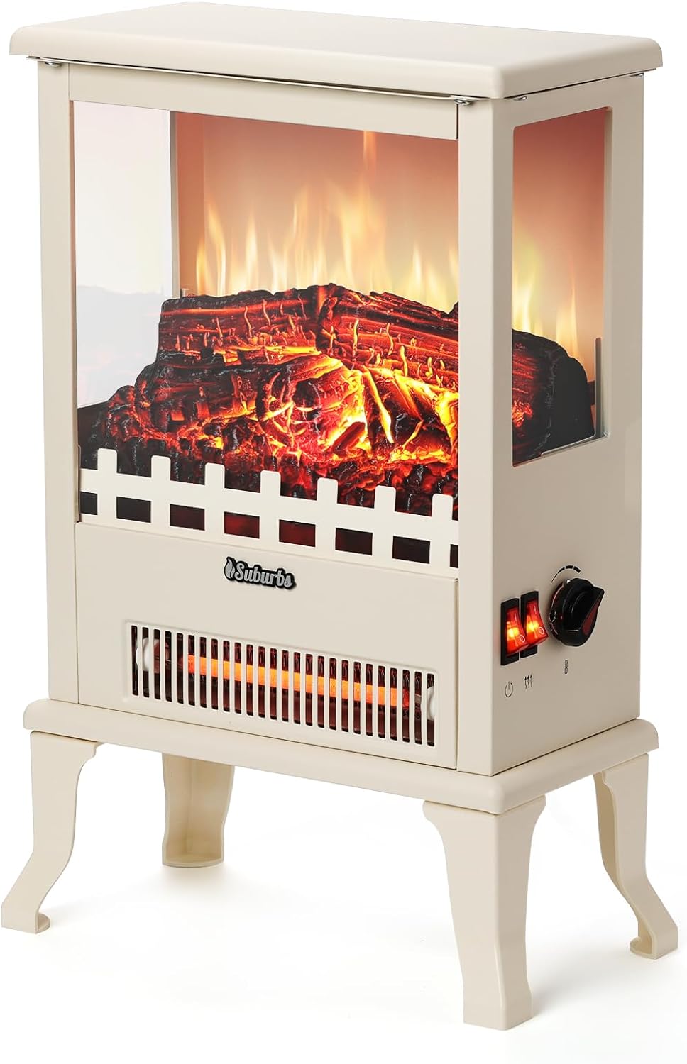 TURBRO Suburbs TS17Q Infrared Electric Fireplace Stove, 19" Freestanding Stove Heater
