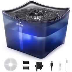 iPettie Kamino Ultra-Quiet Automatic Pet Water Fountain, 101oz/3L, with LED Light, Water Level Window, Auto Power Off USB Pump