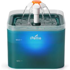 iPettie Neverland Ultra Quiet Automatic Cat Water Fountain with LED Light&Filter, 67oz/2.2L, for Cats and Small Dogs, Cyan
