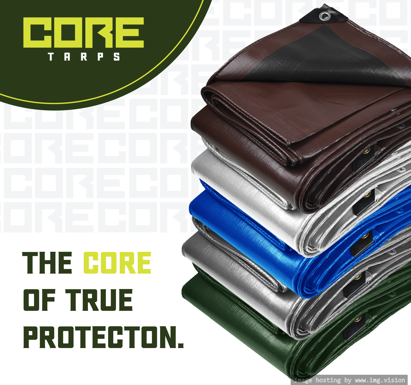 Core Tarps Heavy Duty 8 Mil Tarp Cover 30′ X 50′ White UV Resistant, Rip and Tear Proof.