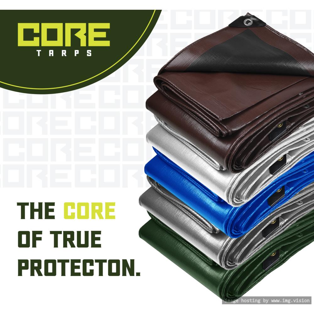 Core Tarps Heavy Duty 8 Mil Tarp Cover 50′ X 100′ Blue UV Resistant, Rip and Tear Proof.