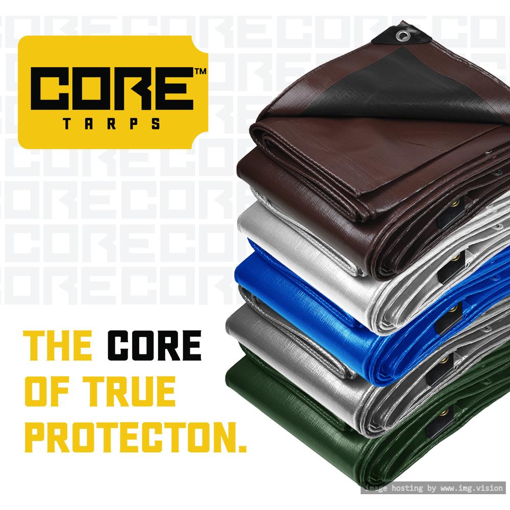 Core Tarps Classic 5 Mil Tarp Cover 12′ X 16′ Brown/Black UV Resistant, Rip and Tear Proof.