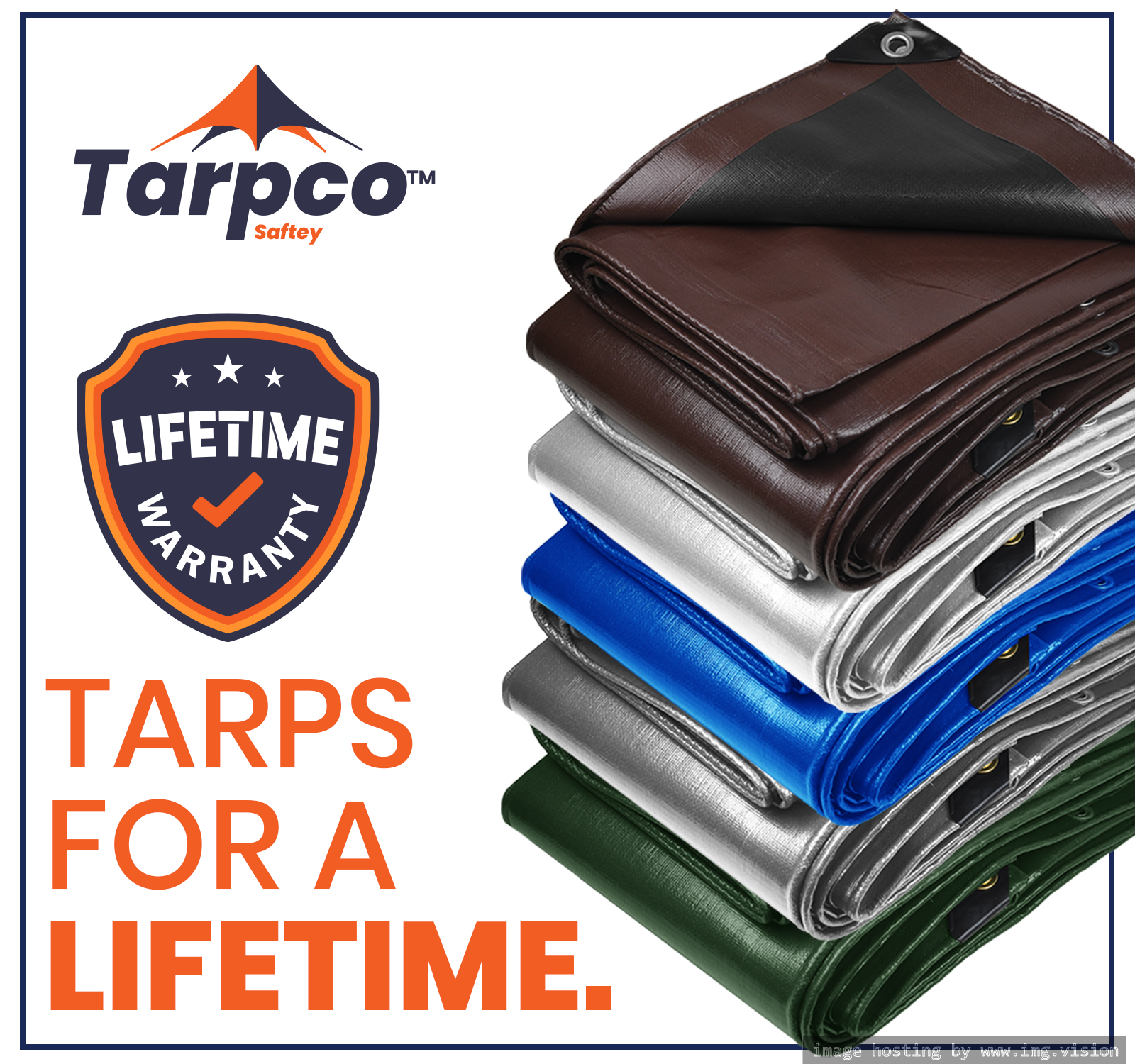Tarpco Safety Extra Heavy Duty 14 Mil Tarp Cover 9′ X 12′ Blue UV Resistant, Rip and Tear Proof.