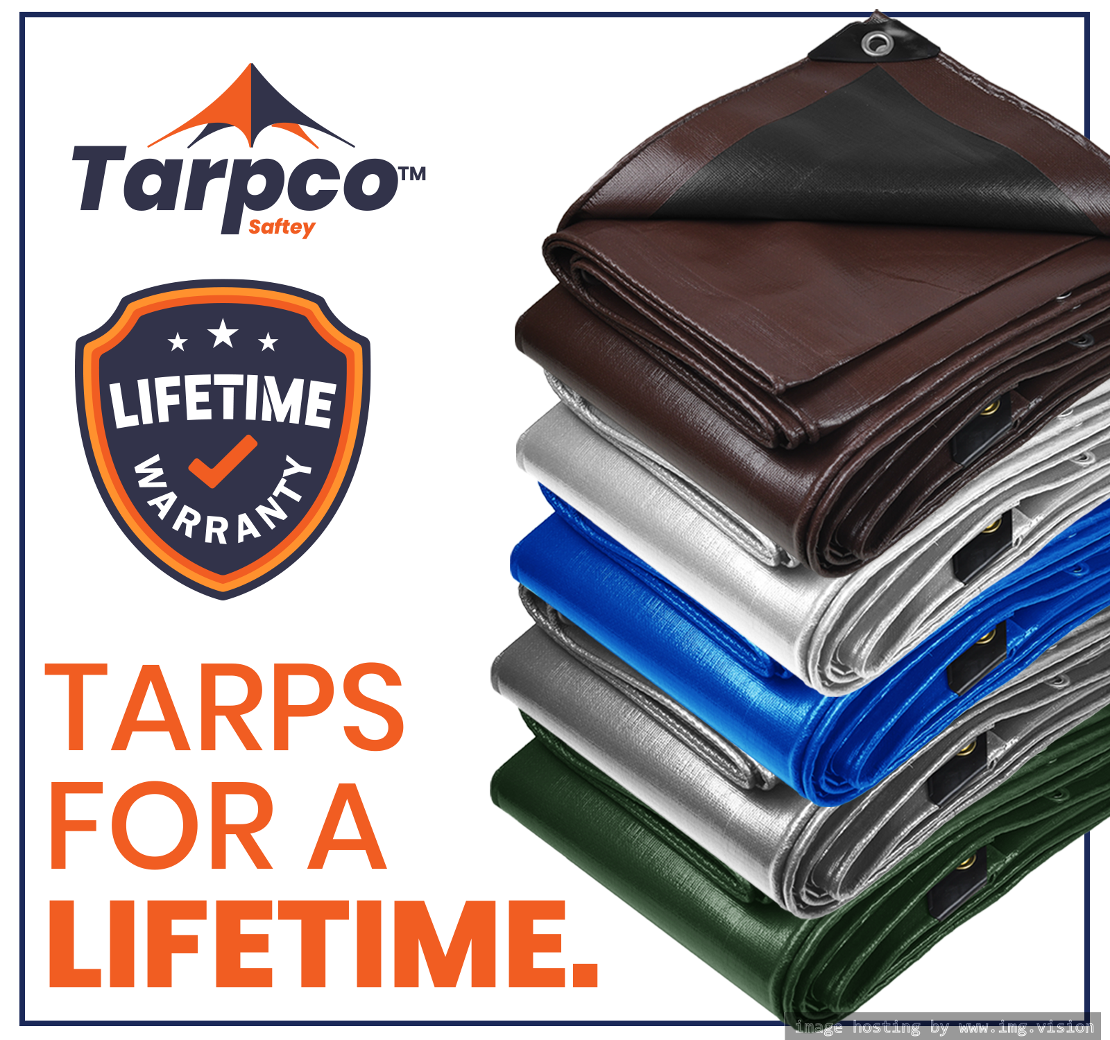 Tarpco Safety Heavy Duty 7 Mil Tarp Cover 30′ X 60′ Blue UV Resistant, Rip and Tear Proof.
