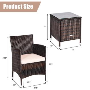 SEARS-JKSELLER SEA5001872993SMJ Costway 3-Piece Rattan Patio