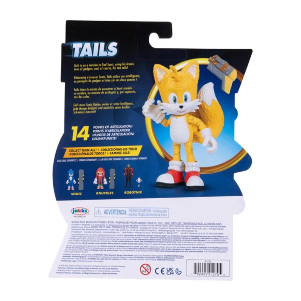 Jakks Pacific Sonic the Hedgehog 2, 4 inch Articulated Tails Action Figure with Accessory inspired by the Sonic 2 Movie