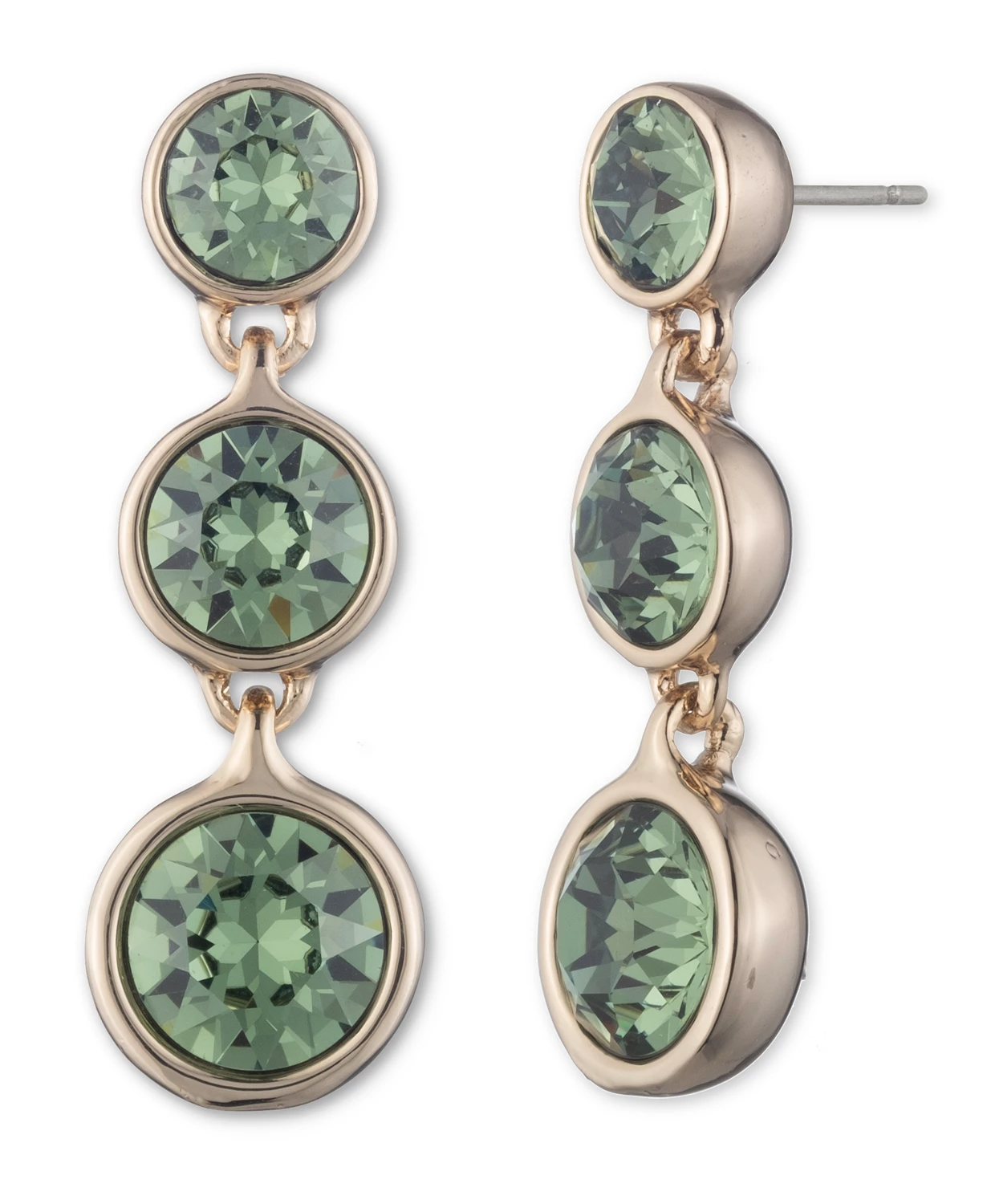 Givenchy Gold-tone and Green Crystal Drop Earring