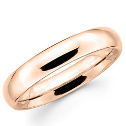 White Star Jewels Solid 10K Rose Gold 4mm Plain Men's and Women's Classic Wedding Band Ring