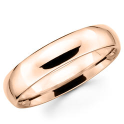 White Star Jewels Solid 10K Rose Gold 5mm Plain Men's and Women's Classic Wedding Band Ring